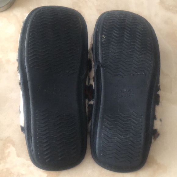 LEOPARD PRINT FUZZY SLIPPERS • Sz 9-10 - Picture 10 of 11